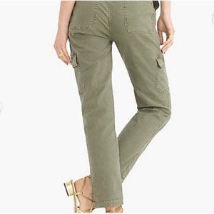 NWOT J. Crew straight leg  mid rise cargo pant army pant 23 green